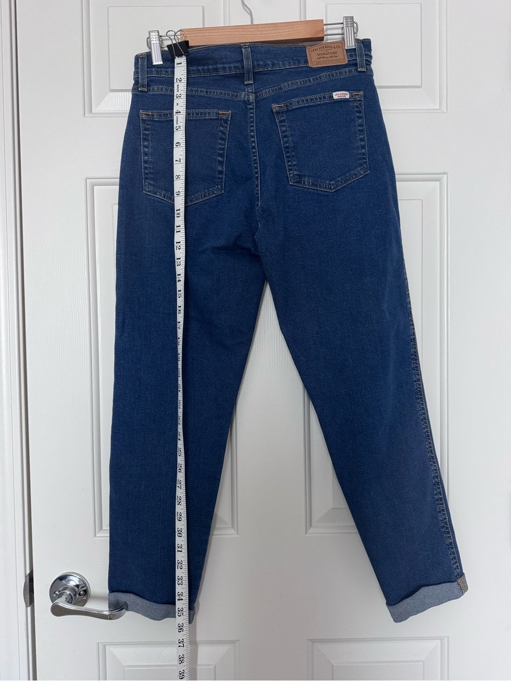 Levi's Dark Blue Heritage Mid-Rise Boyfriend Jeans - Picture 4 of 7